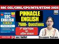 SSC CGL/CHSL/CPO/MTS/STENO 2025 | PINNACLE ENGLISH | 7600+ QUESTIONS | 7th EDITION का अंतिम संस्कार