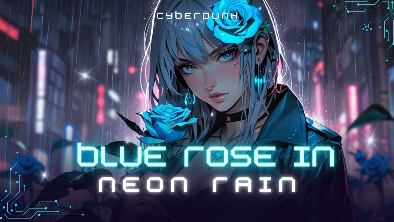 Neon Cyan Rose | Cold Glowing Cyberpunk Synthwave Ambient 🌧️冷たく輝くネオン・ローズ