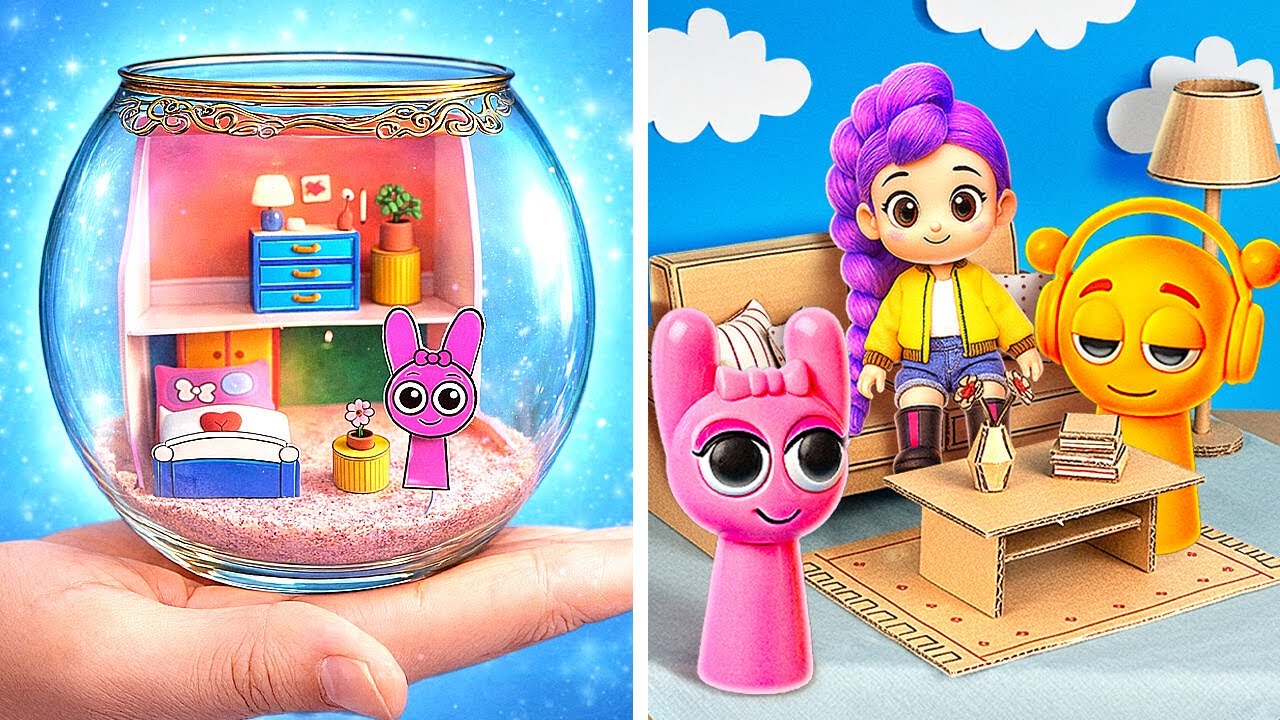 Новый мини-дом для семьи Спранки-Хантрикс 🥹💜 Мини-поделки из картона и бумаги