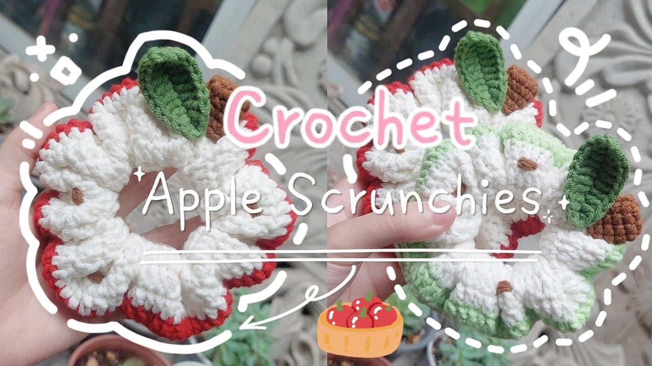 Crochet Apple Scrunchies | Crochet Scrunchies | Móc len Dây cột tóc Scrunchies  Trái Táo | Lem'n Do