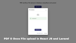 Upload PDF, Docs Files in React JS | PDF File Upload API in Laravel | PDF Upload API in Laravel