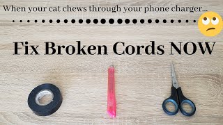 Fixing the Cords my Cat Chewed Through... The Cheapest & Easiest Way!