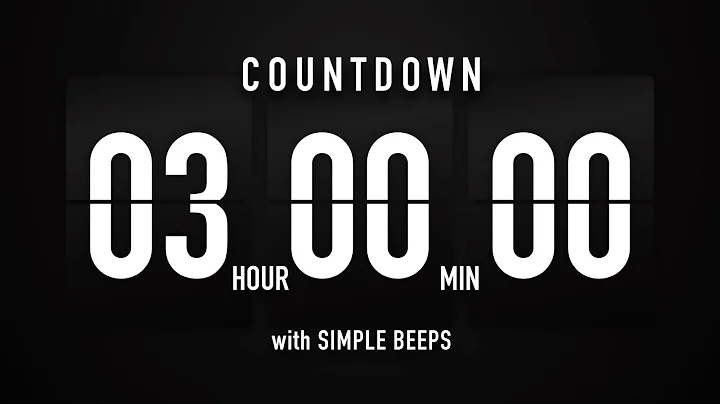 3 Hour Countdown Timer 🕙 Flip Clock with Simple Beeps 🔊🖤