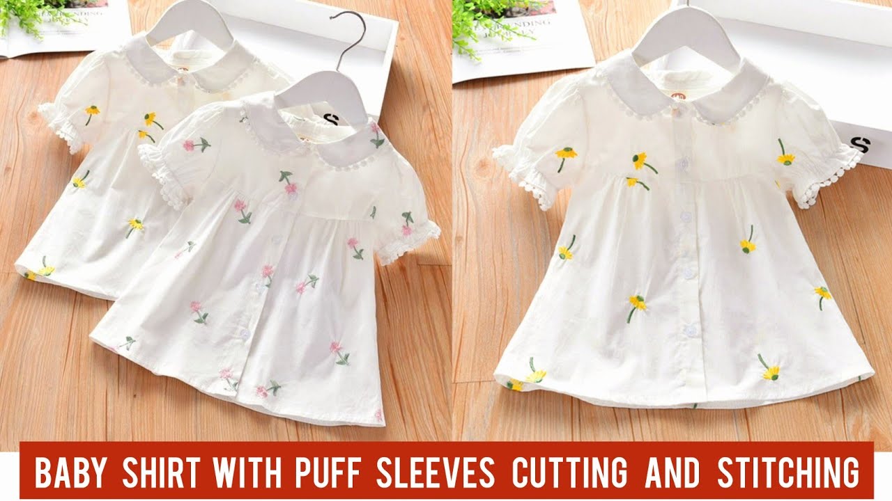 Beautiful Baby Shirt with Puff Sleeves Cutting and Stitching/5-6 Year ...