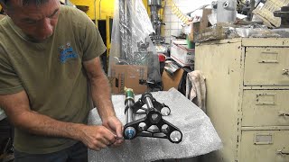 #107 43mm paioli brembo to 39mm fxr pro-one fork tree machining dyna xl upgrade harley tatro machine