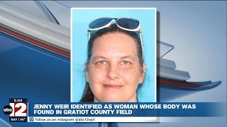 Police confirm body found in Gratiot County field was Jenny Weir