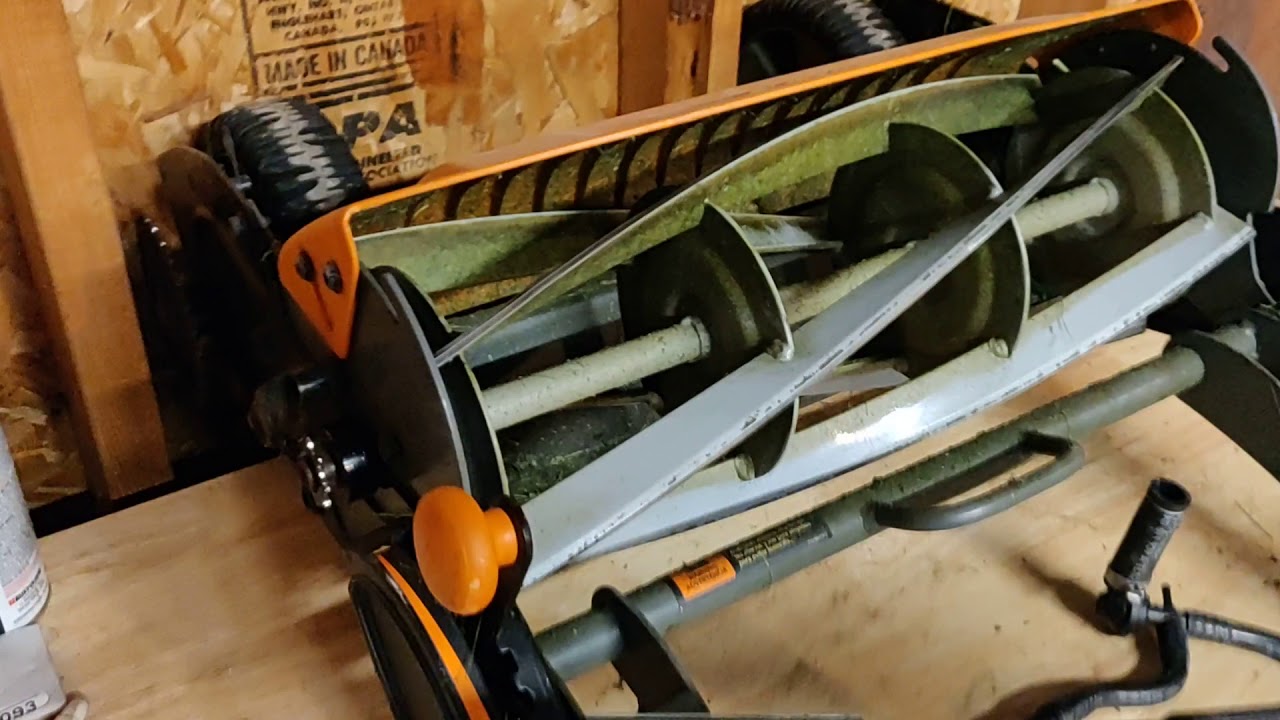 Sharpening Fiskars reel mower without the kit 