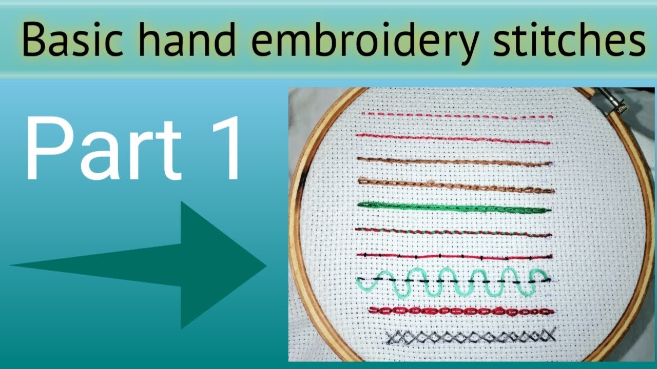 Hand embroidery stitches for beginners | Part 1 - YouTube