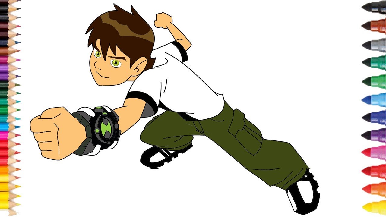 Ben 10 رسم بن تن للصغار تلوين بن تن للاطفال