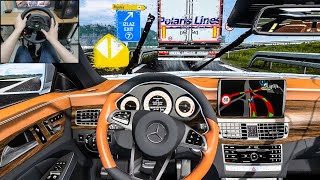 Euro Truck Simulator 2 - Mercedes Benz CLS350d | Rain drive [Steering wheel gameplay] screenshot 4