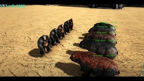 Gigantopithecus level 130 vs Dire Bear level 130 Ark Battles