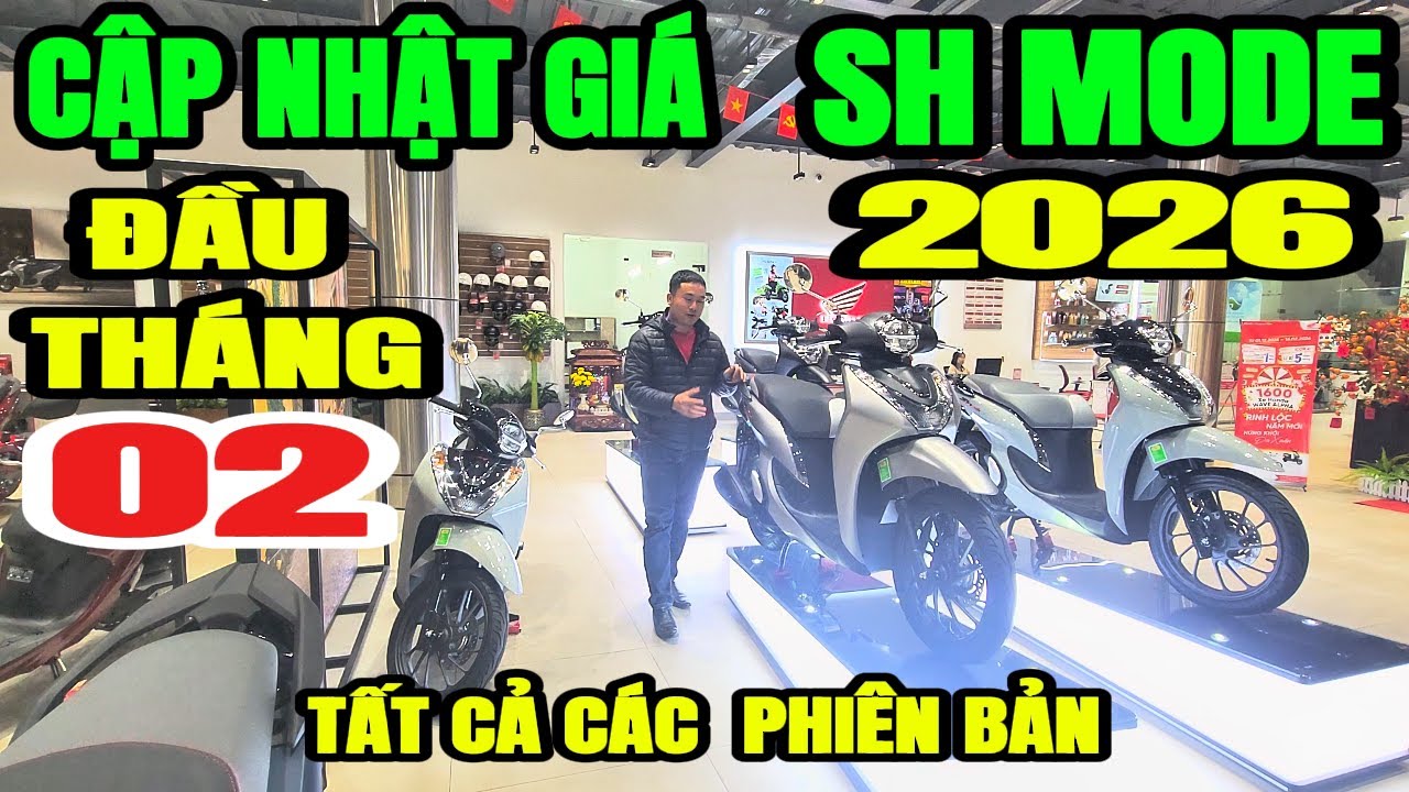 Giá xe honda mới nhất - Giá bán sh mode hôm nay, báo giá sh mode tất cả phiên bản đầu tháng 2/2026