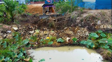 Amazing Completely Project!! Fill Land, Garbage Dump & Clear Trash Into Water By Skills D31p Dozer