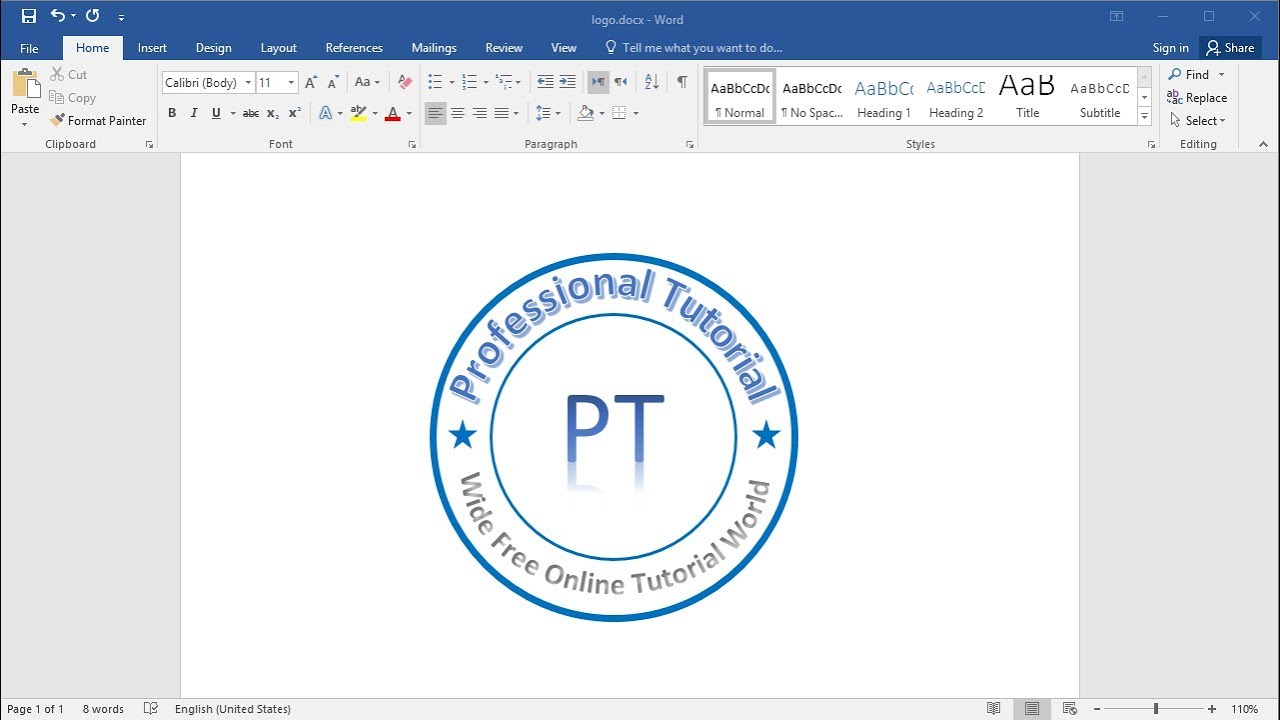 Create And Make Logo In Ms Word Youtube