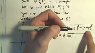 The Distance Formula and Finding the Distance Between Two Points - Example 1