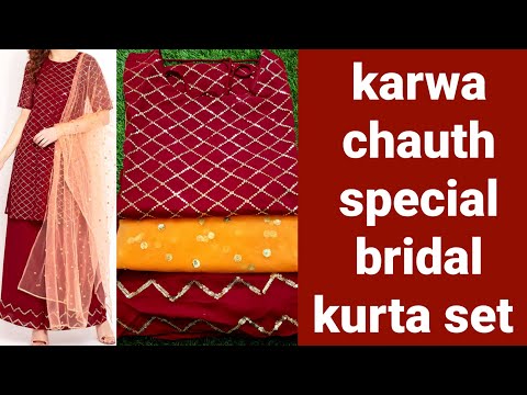karwachauth special bridal kurta set | RARA | Myntra shopping | panit embellished suit set