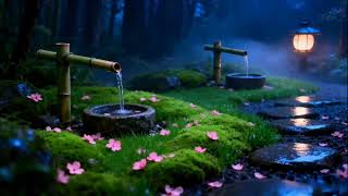 Soft Rain and Peaceful Piano | Tranquil Zen Garden Night for Deep Sleep
