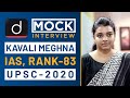 Kavali Meghna, RANK - 83, IAS - UPSC 2020 - Mock Interview I Drishti IAS English