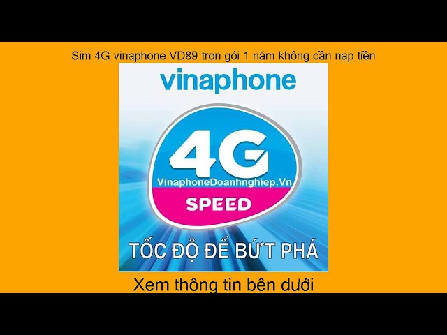 Sim 4G vinaphone VD89 trọn gói 1 năm không cần nạp tiền Giá khuyến mãi