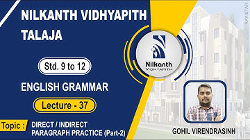 DIRECT/INDIRECT PARAGRAPH PRACTICE(PART-2) l ENGLISH GRAMMAR l LECTURE-37 l VIRENDRASINH GOHIL