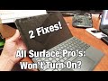 All Surface Pros: Wont&#39;t Turn On or Wake Up, Black Screen? 2 Fixes