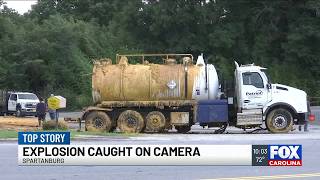 Witnesses describe truck explosion in front of Denny's in Spartanburg Co.