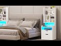 Sikaic LED Nightstand With Bookshelf Charging Station