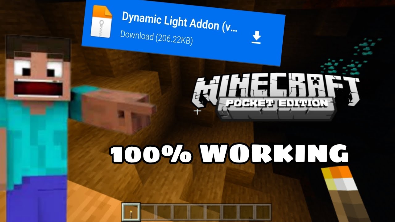 Dynamic lighting mod for Minecraft pe 100% working - YouTube