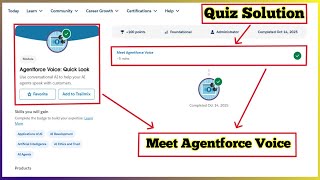 Agentforce Voice: Quick Look | Meet Agentforce Voice | Quiz Solution