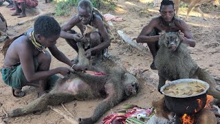 Discover Eating Baboon with hadzabe tribe very delicious food 
