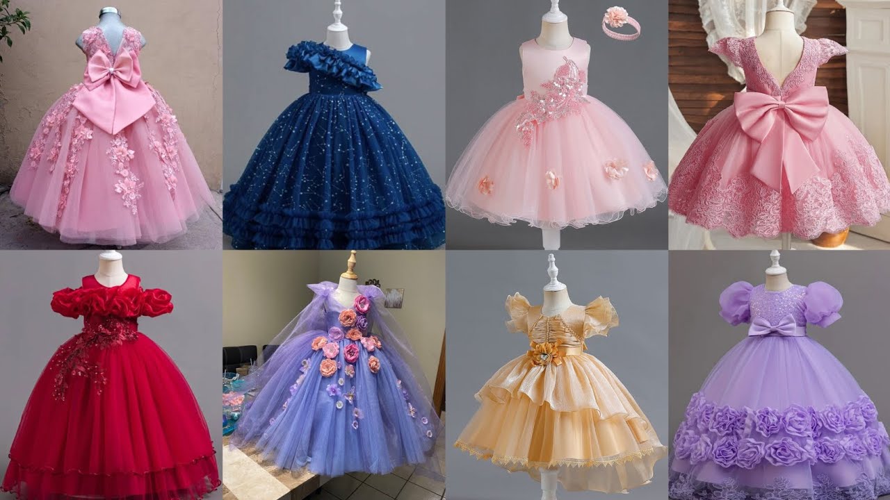 Beautiful girl princess birthday party frock trending new designs 2026 