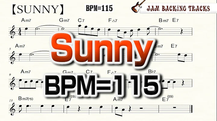 Sunny Backing Track 【With Score   Band Recording】  サニー 譜面付き カラオケ動画 生バンド録音 Jazz Standard BPM115