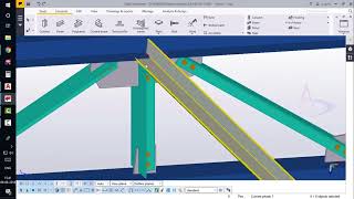 Tekla Structures 2016i-Tutorial-20_Sample Projects (Lean Roof Shed)-Part-4 (Tie Member and Bracing)