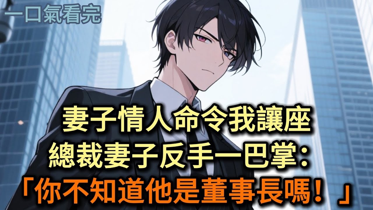 妻子情人命令我讓座，總裁妻子反手一巴掌：「你不知道他是董事長嗎！」#小说 #爽文