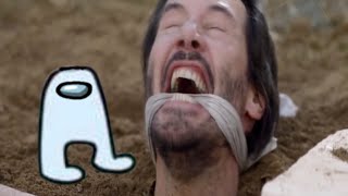 Keanu Reeves reacts to Amogus