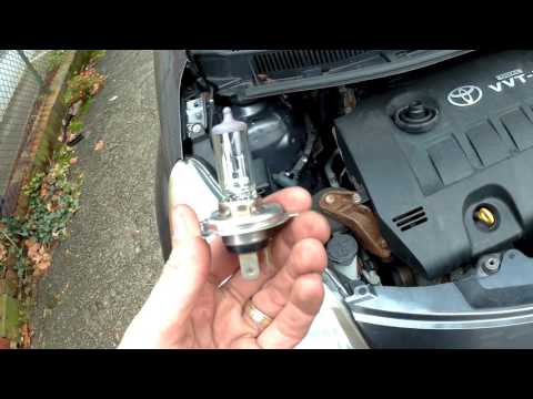How to Replace Remove Install Change Headlight bulb in Scion XD