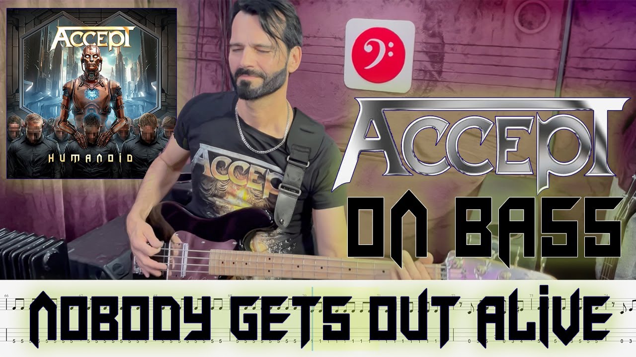 ACCEPT - Nobody Gets Out Alive – Bass Play-Along Video by Martin Motnik