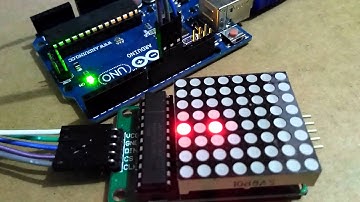 Arduino Uno + MAX7219 8x8 LED Matrix via SPI, using LedControl Library