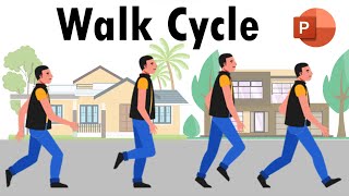 🚶Create Natural Walk Cycle Animation from Free Images in PowerPoint