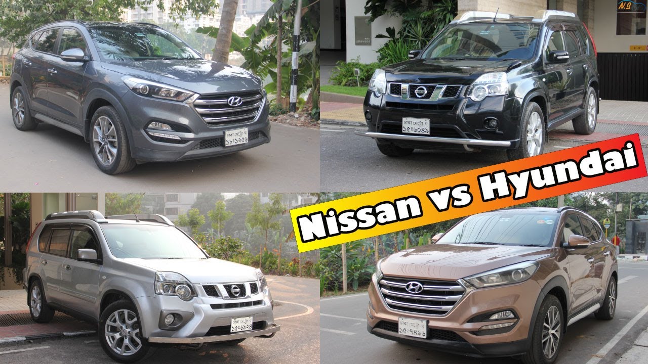 চারটি গাড়ির ভিডিও দেখুন I Nissan X-trail vs Hyundai Tucson I Nb Cars ...