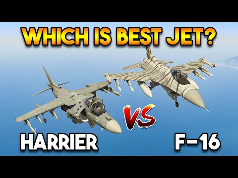 GTA 5 ONLINE : F-16 FALCON VS HARRIER (WHICH IS BEST JET?)
