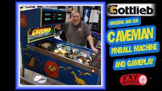 #1706 Gottlieb CAVEMAN Combo Pinball Machine &amp; Video Game &amp; Secrets and Gameplay! - TNT Amusements