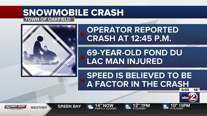 One person hospitalized after a snowmobile accident in the township of Oakfield