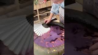Dyeing the fan 染扇子 #dye #fan #chinese #culture #share  #旅行 #amazing #video #travel #skill #good