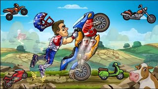 😬WHEELIE WITH SUPERBIKE, CHOPPER, SCOOTER & MOTOCROSS BIKE - Hill Climb Racing 2 screenshot 4