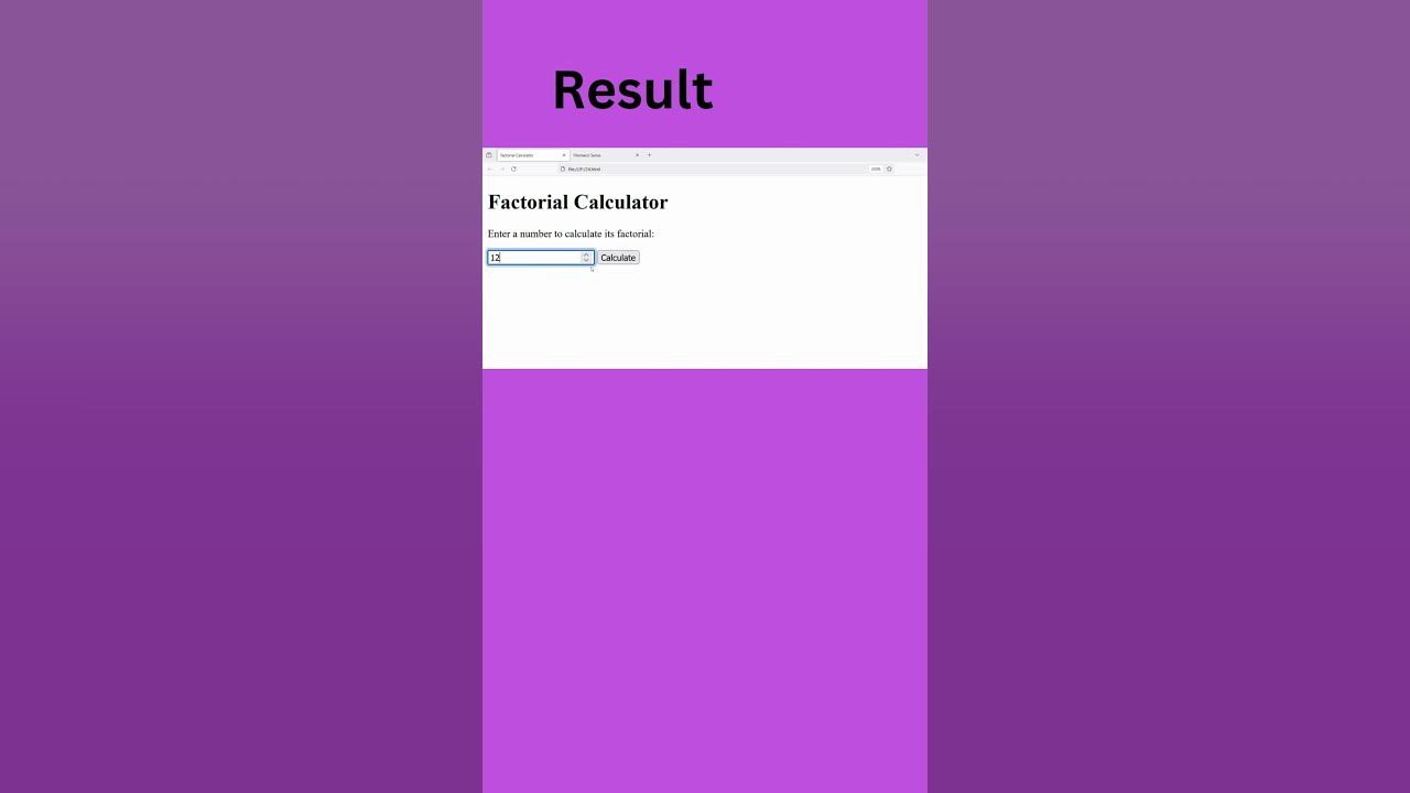 #25 | Write a html program to find the factorial | webdesigning | HTML ...