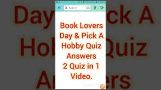 Amazon Book Lovers Day And Pick A Hobby Quiz Answers Today। 10 Aug 2021। StudyCrux। AmazonQuizTime