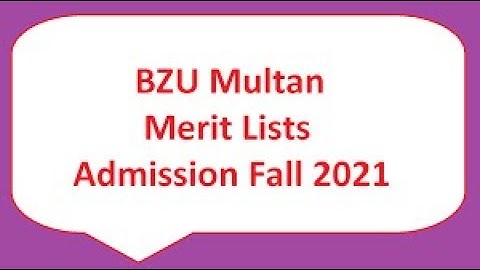 BZU MERIT LIST 2021   B.Sc (Hons) Agri Business & Marketing