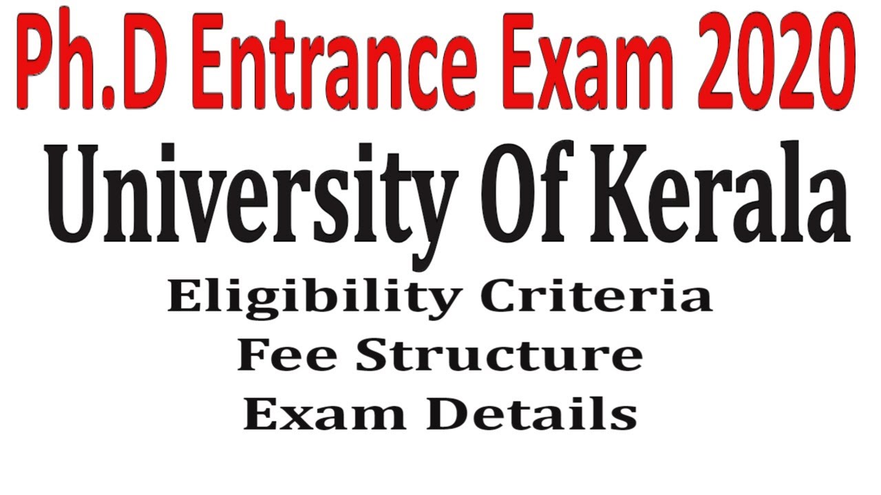 phd entrance exam kerala university