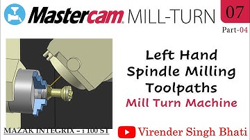 Mastercam Mill Turn Programming || Left Hand Spindle Milling Toolpath || Mill Turn Programming